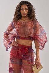 LETS LIVE IN THE MOMENT CHIFFON BLOUSE