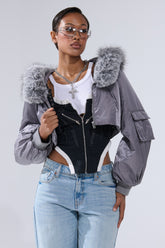 ITTY BITTY CROPPED BOMBER