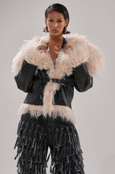 ROSIE FUR TRIM MOTO