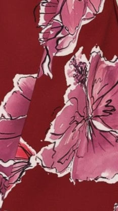 Rafiki Mini Dress - Wine/Pink Floral