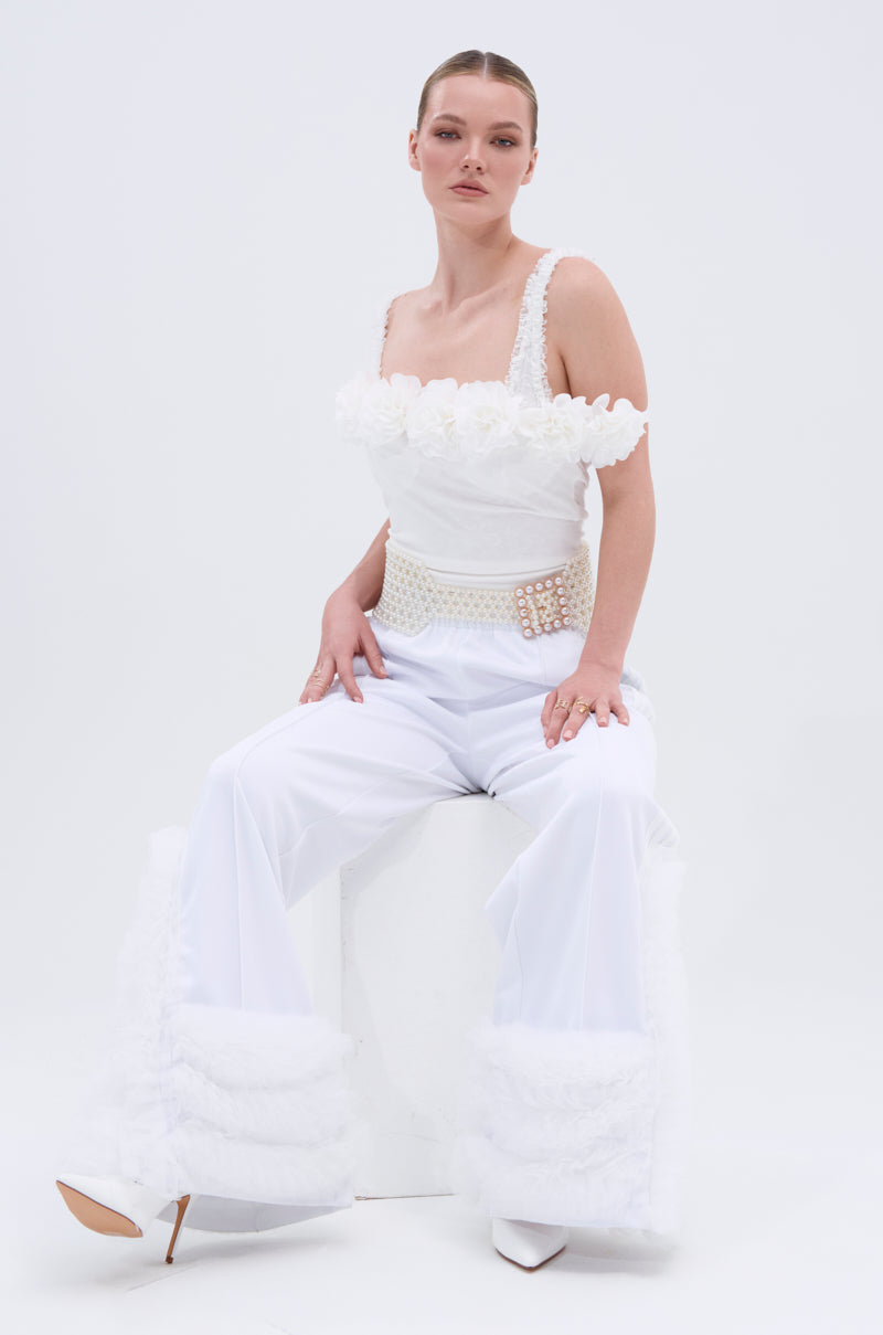 MODERN JAM TRACK PANT IN WHITE