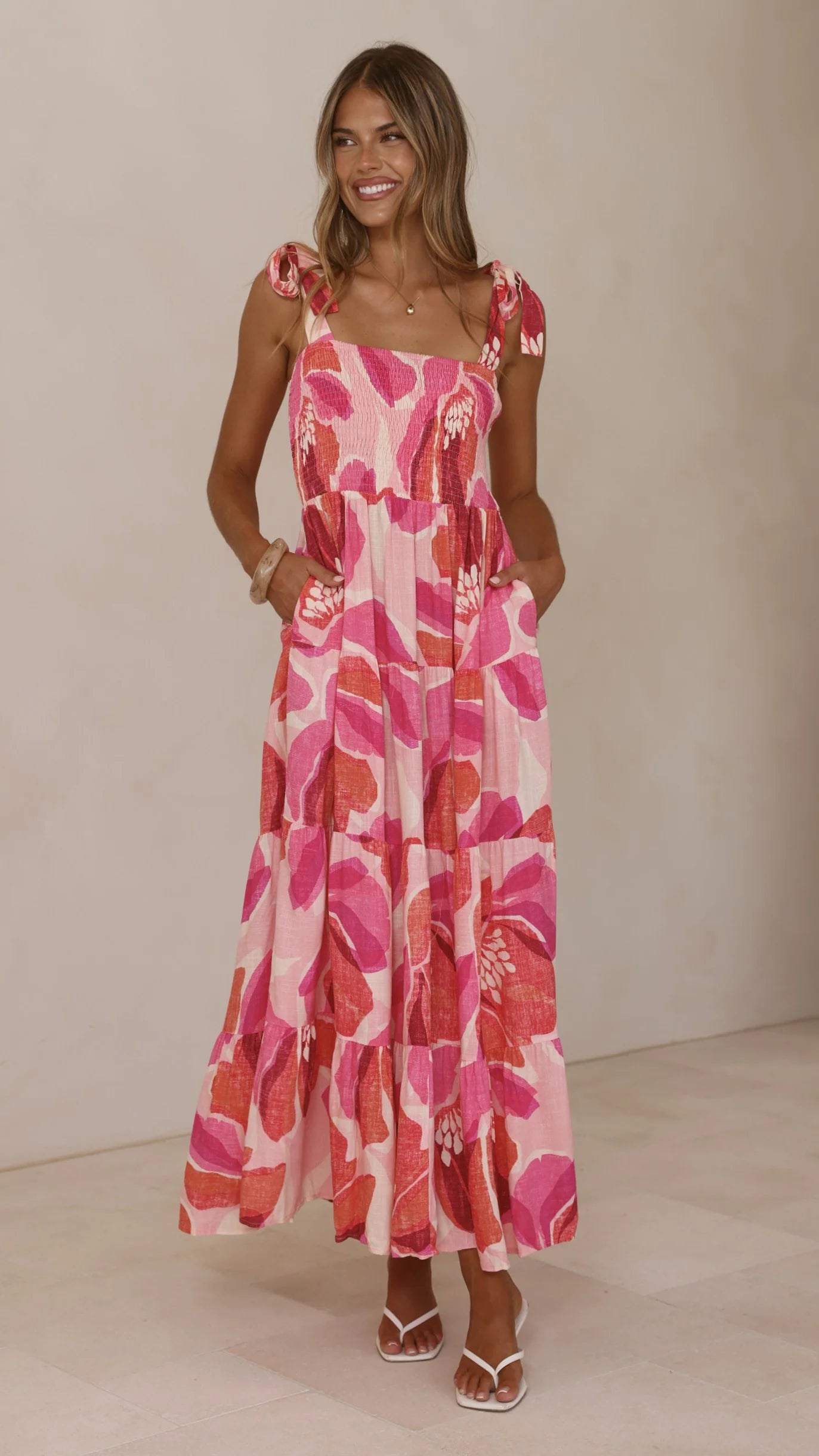 Maille Tiered Maxi Dress - Rosalie Print
