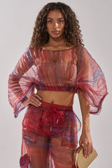 LETS LIVE IN THE MOMENT CHIFFON BLOUSE