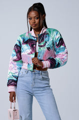 HEART TO HEART SATIN BOMBER