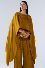 COCKTAIL HOUR BLOUSE IN MUSTARD