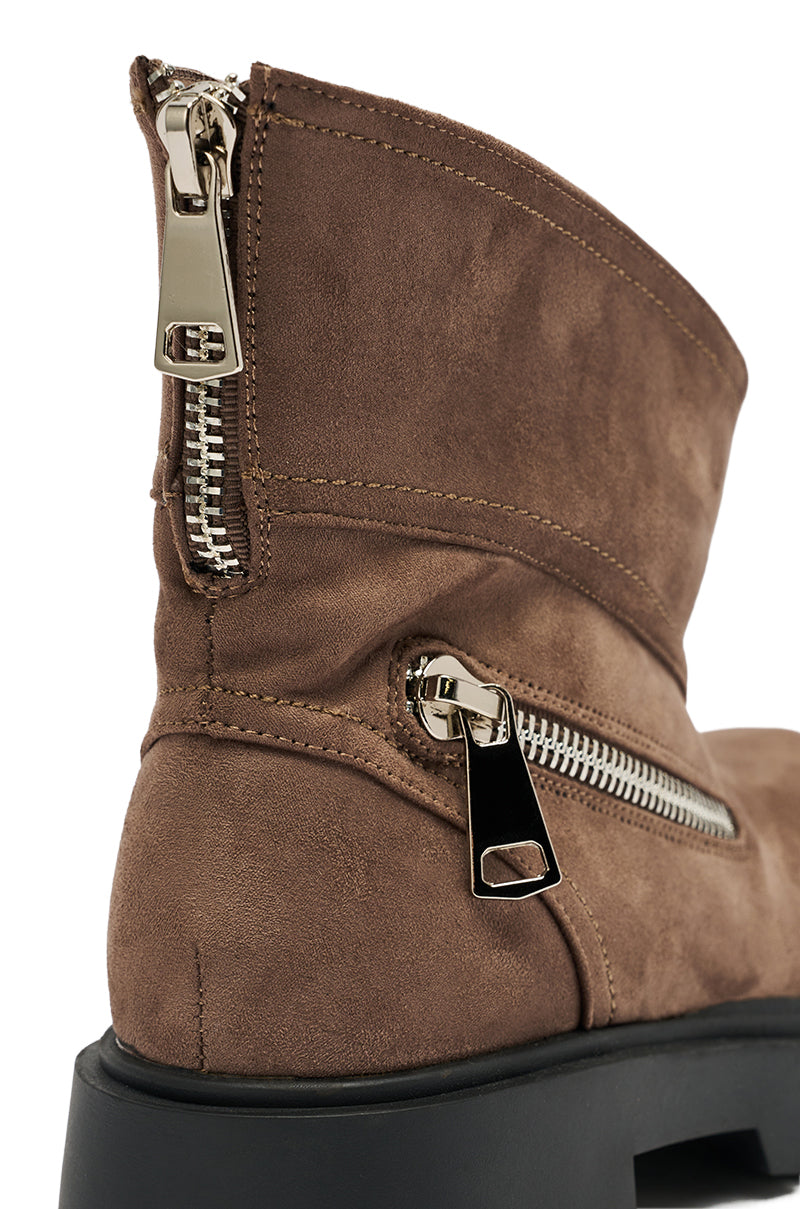 AZALEA WANG MOHSEN MOCHA COMBAT BOOTIE