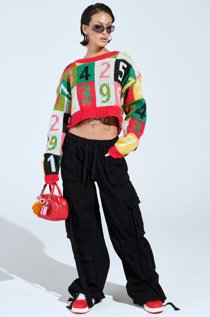TOO MANY NUMBERS SWEATER