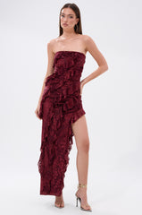 WHERE WE GOIN VELVET BURNOUT MIDI DRESS