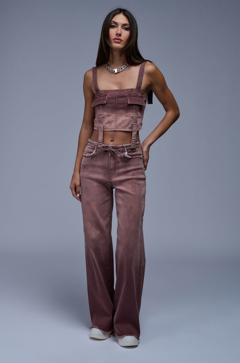 BRAWNWYN OMBRE DENIM TOP