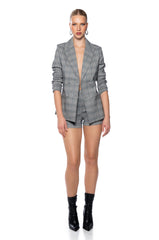 CERISE PLAID SHORTS