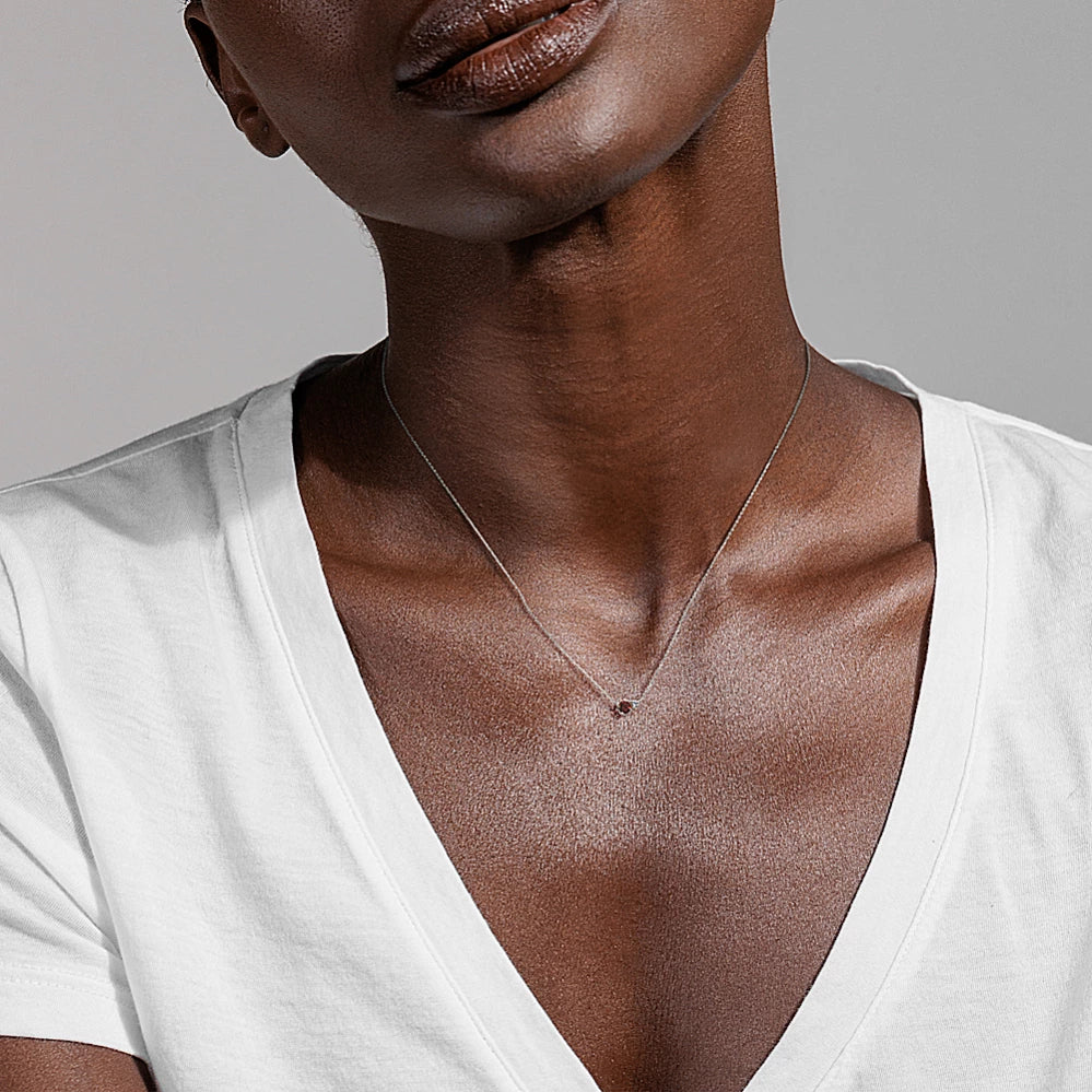 Toi et Moi Garnet & White Sapphire Necklace