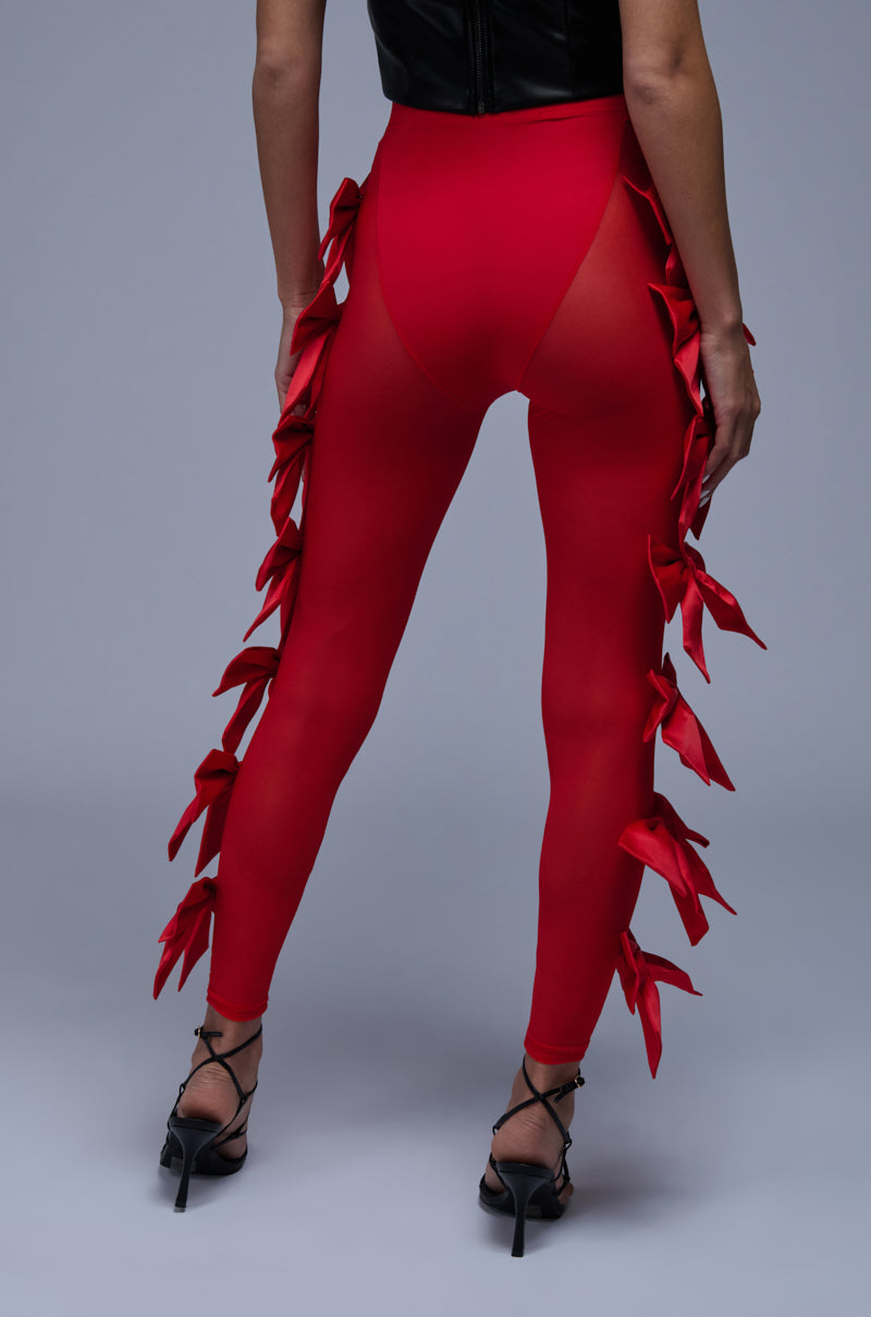 FEELING CUTE BOW LEGGING IN RED