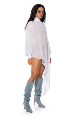 JUNE ASYMMETRICAL MIDI DRESS IN WHITE