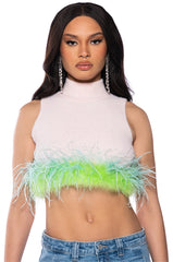 LOVER SLEEVELESS FEATHER TOP
