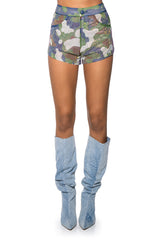SAVAGE RHINSTONE MESH SHORT