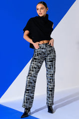 SOMETHING DIFFERENT METALLIC DETAILED JEANS