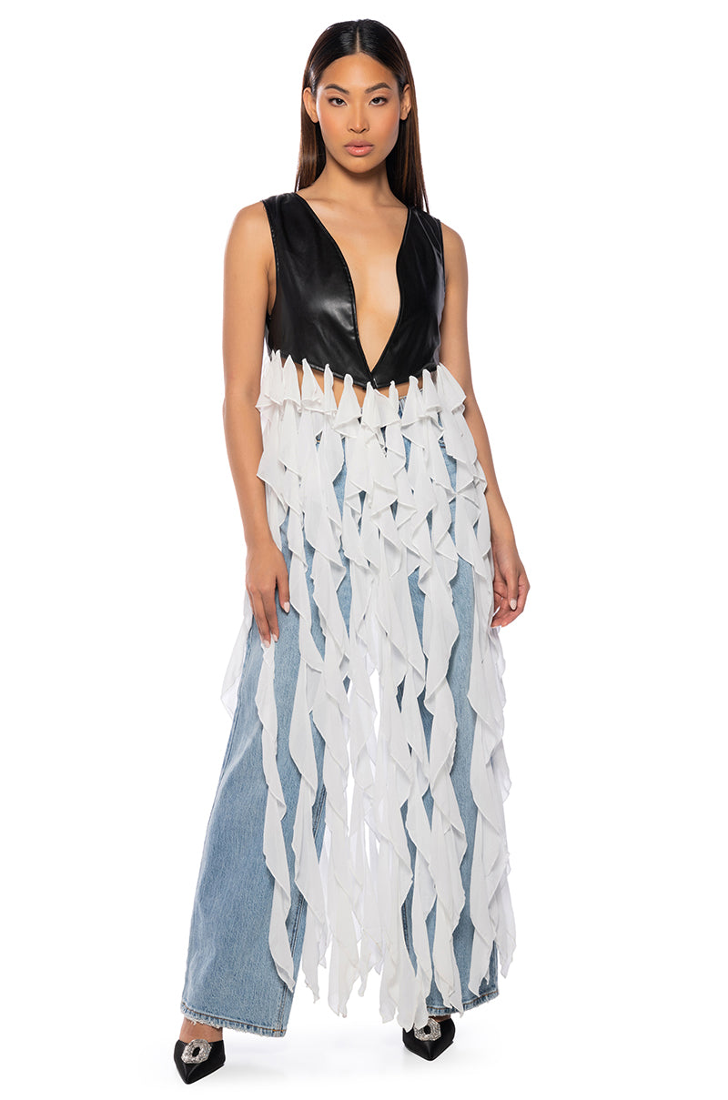 UH OH HONEY WATERFALL RUFFLE VEST – Allonein